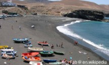 black sand beach